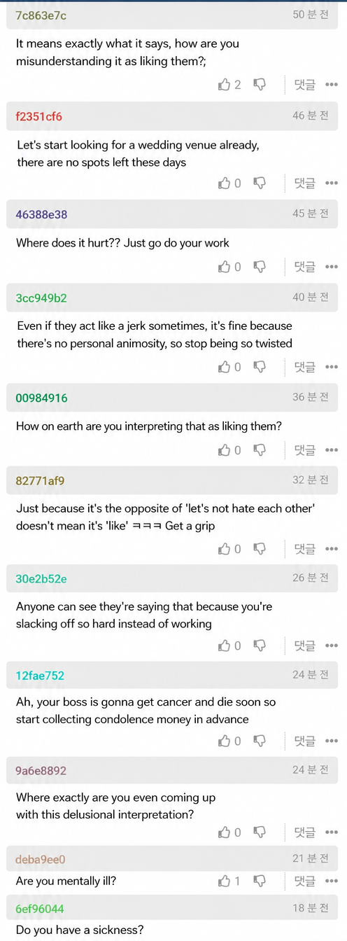 Screenshot of netizen comments expressing disbelief at the poster's delusion, clarifying that it literally just means to do the work.