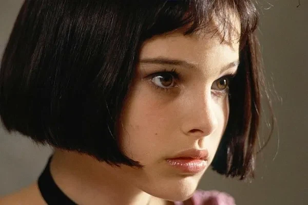 A photo of Natalie Portman as a child when she played Mathilda in the movie Léon.