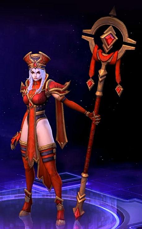 Heroes of the Stormスタイルのホワイトメインの3D全身キャラクターモデリング
