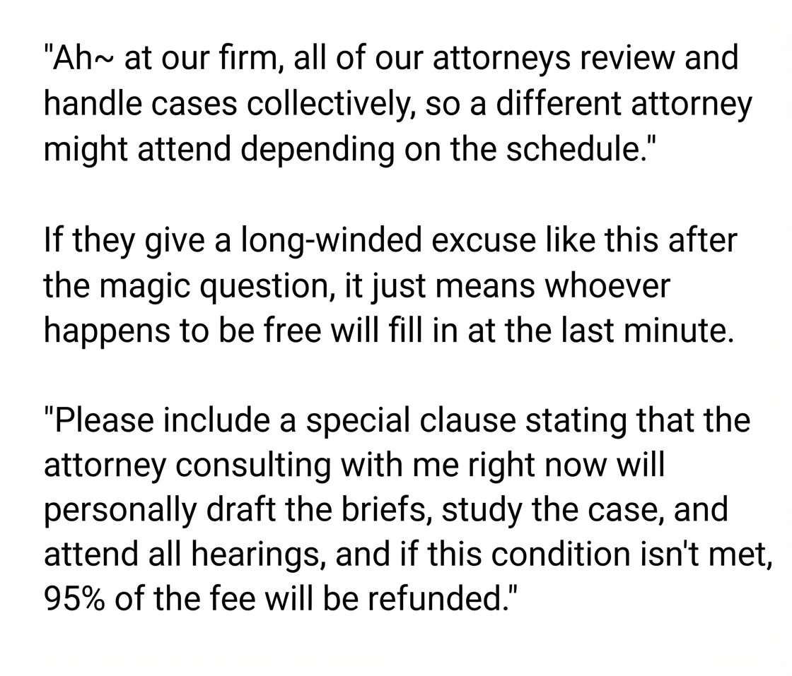 Screenshot explaining how to counter excuses about a shared case pool and tips for requesting a personal representation and refund clause