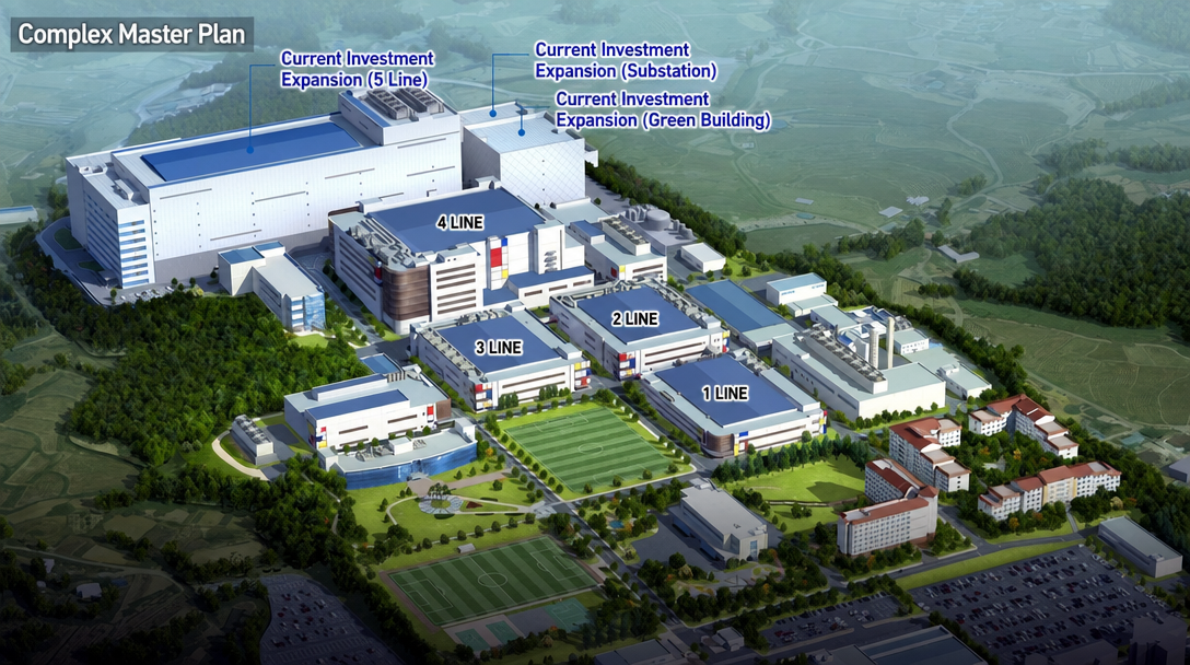 Graphic rendering of the Samsung Asan business complex.