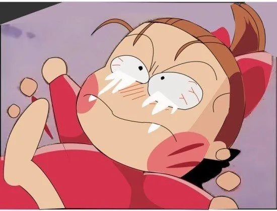 Animated character crying and throwing a tantrum on the floor