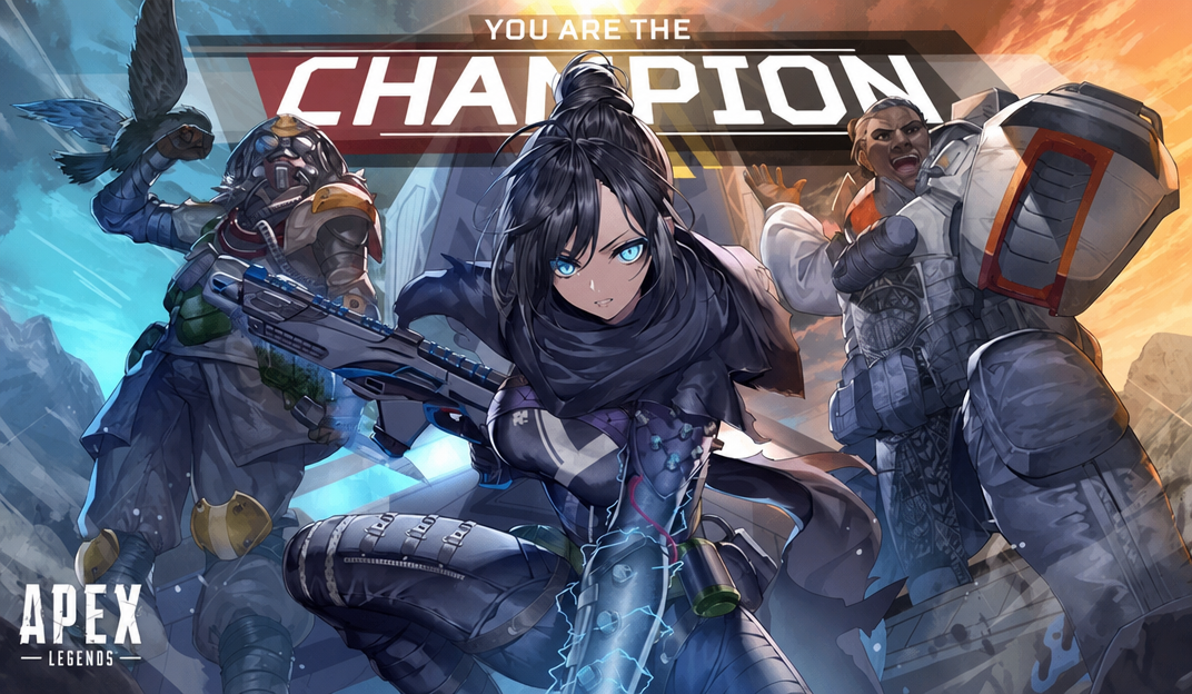Manga-style Apex Legends illustration centering on Wraith.