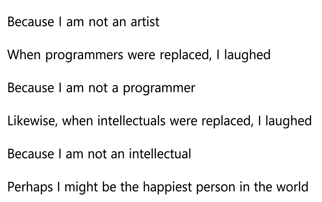 Parody poem on Martin Niemöller's poem about AI replacing jobs.
