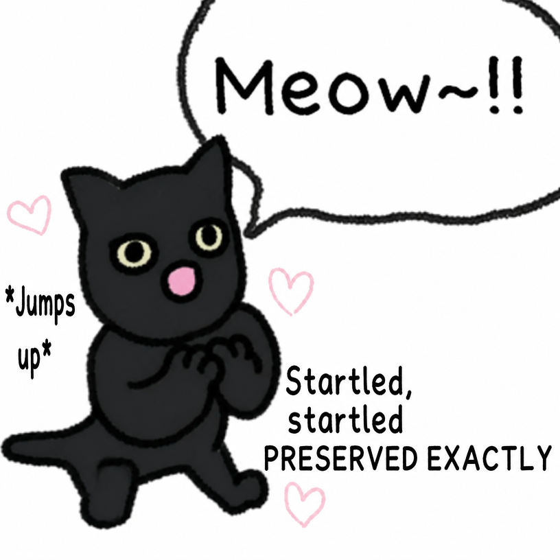 Meme of an animated black cat jumping up, meowing, and clapping its paws.