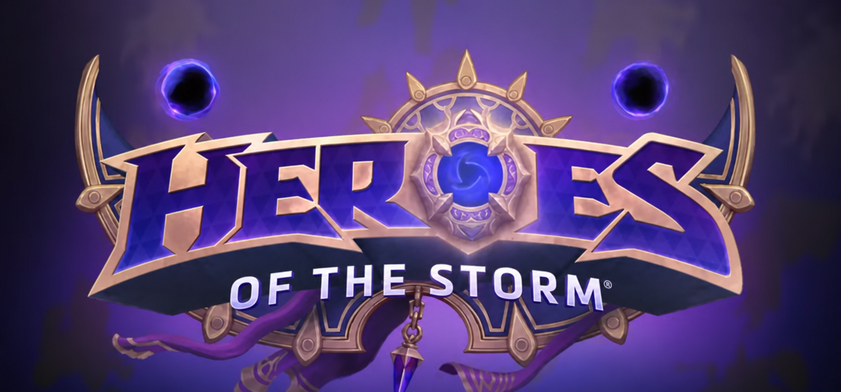 Heroes of the Storm logo stylized with a Void theme