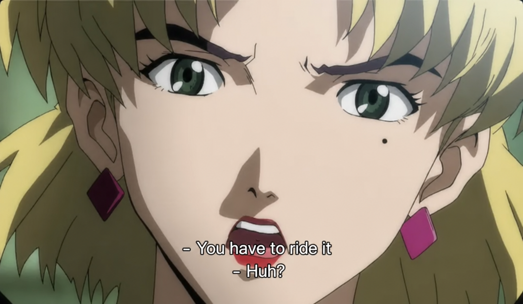 Screenshot of Ritsuko Akagi saying 'You have to get in' in the Evangelion movie